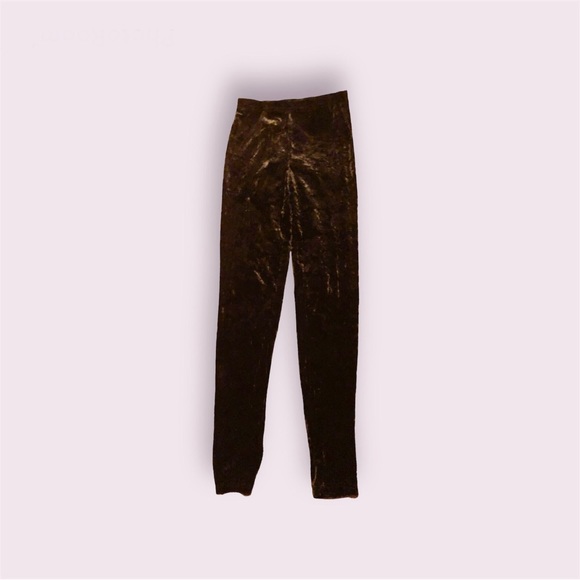 Forever 21 Black Velvet Leggings | Size S - Picture 1 of 2